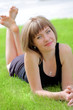 beautiful woman on the grass