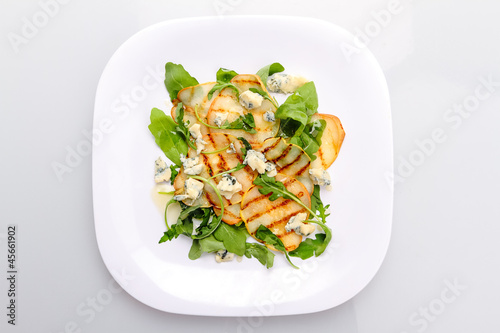 Photo: Salad with grilled pears, arugula and blue cheese Salad with grilled pears, arugula and blue cheese