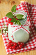 Redcurrant yoghurt with peppermint