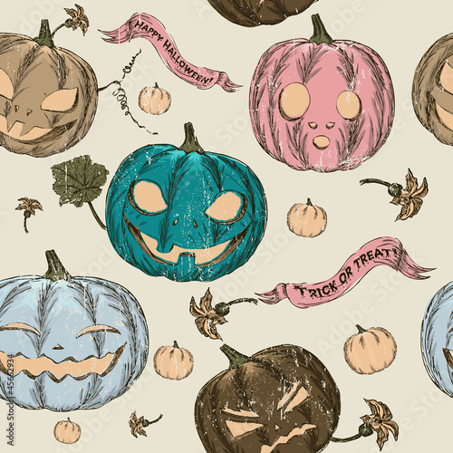 Vector: Halloween seamless background with pumpkin. Halloween seamless background with pumpkin.