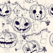 Halloween seamless background with pumpkin.