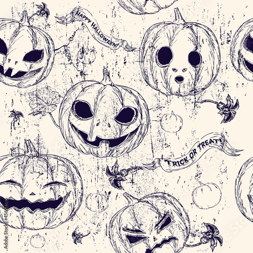 Vector: Halloween seamless background with pumpkin. Halloween seamless background with pumpkin.