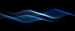 Abstract blue fractal wave on black background