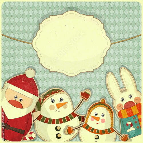 Vector: Retro design of Christmas and New Year's card Retro design of Christmas and New Year's card
