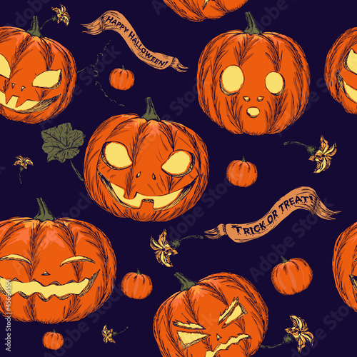 Vector: Halloween seamless background with pumpkin. Halloween seamless background with pumpkin.
