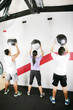 Man and Woman Doing Crossfit on gym. Crossfit Series