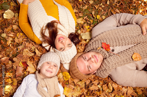 Photo: happy family at autumn happy family at autumn
