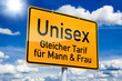 Ortseingangsschild mit Unisex
