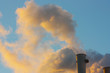 Smoke from industrial plant in city center. Kiev, Ukraine.