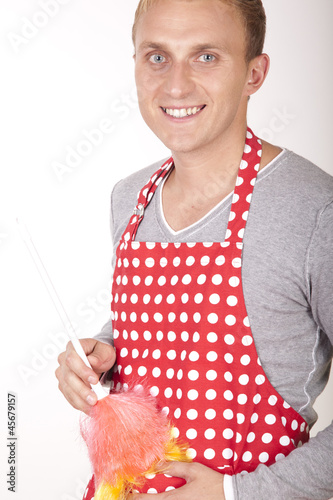 Photo: Young attractive man with duster Young attractive man with duster