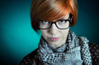 Photo: Girl with red hair and glasses Girl with red hair and glasses