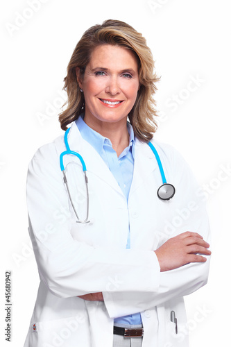 Photo: Doctor woman with a stethoscope. Doctor woman with a stethoscope.