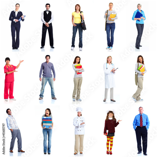 Photo: Group of workers people set. Group of workers people set.