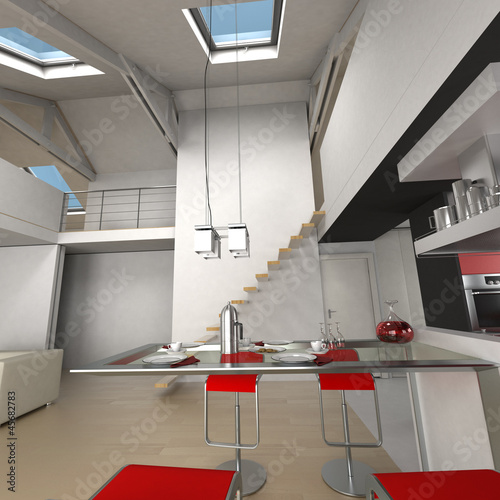 Illustration: Loft dining area Loft dining area