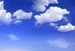 Blue sky with clouds. Vector background.