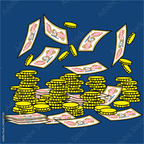 Vector: argent, or, richesse, monnaie, trésor, trésorerie, pièces argent, or, richesse, monnaie, trésor, trésorerie, pièces