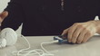 Man listens to music