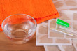 mustard plaster with towel and cup