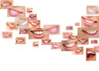 Faces of smiling people in set. Healthy teeth. Smile