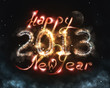New Year in universe concept with fantasy clouds, stars and moon