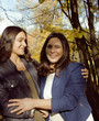 mature mother with daughter outside