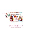 colorful music vector background with tape-recorder