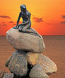Photo: Little Mermaid statue at Sunset Little Mermaid statue at Sunset