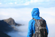 Hiker looking at view