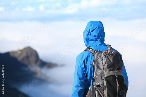 Photo: Hiker looking at view Hiker looking at view