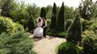 Groom and bride hurry on meeting
