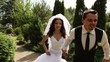 Groom and fiancee hurry on meeting