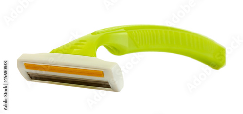 Photo: woman safety shaver isolated on white. woman safety shaver isolated on white.