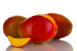 Ripe appetizing mango isolated on white