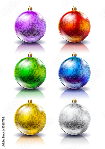 Vector: Christmas balls. Christmas decorations. Christmas balls. Christmas decorations.