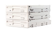 White tree floppy disk drives isolated on white background