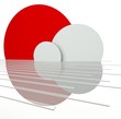 3d abstract metallic lines and empty circles