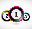 colorful numbers buttons,1 2 3