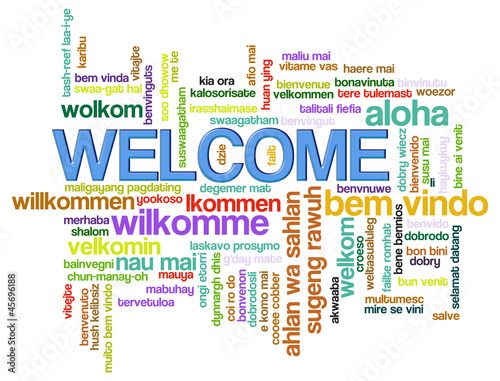 Illustration: Welcome word tags Welcome word tags