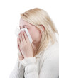 Photo: Blond young woman with handkerchief - isolated Blond young woman with handkerchief - isolated