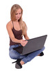 junge schöne frau mit laptop