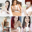 Compilation of women taking a break