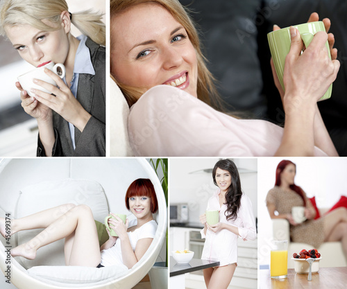 Photo: Compilation of women taking a break Compilation of women taking a break