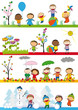 Kids in four season