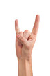 Photo: A man's hand giving the Rock and Roll sign A man's hand giving the Rock and Roll sign