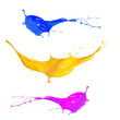 Colored splashes on white background 