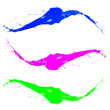 Colored splashes on white background 