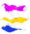 Colored splashes on white background 
