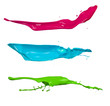 Colored splashes on white background 