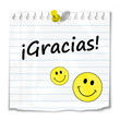 Mensaje "GRACIAS" (gratitud alegría tarjeta plana papel carta)