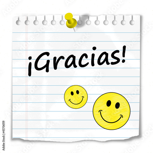 Illustration: Mensaje "GRACIAS" (gratitud alegría tarjeta plana papel carta) Mensaje "GRACIAS" (gratitud alegría tarjeta plana papel carta)